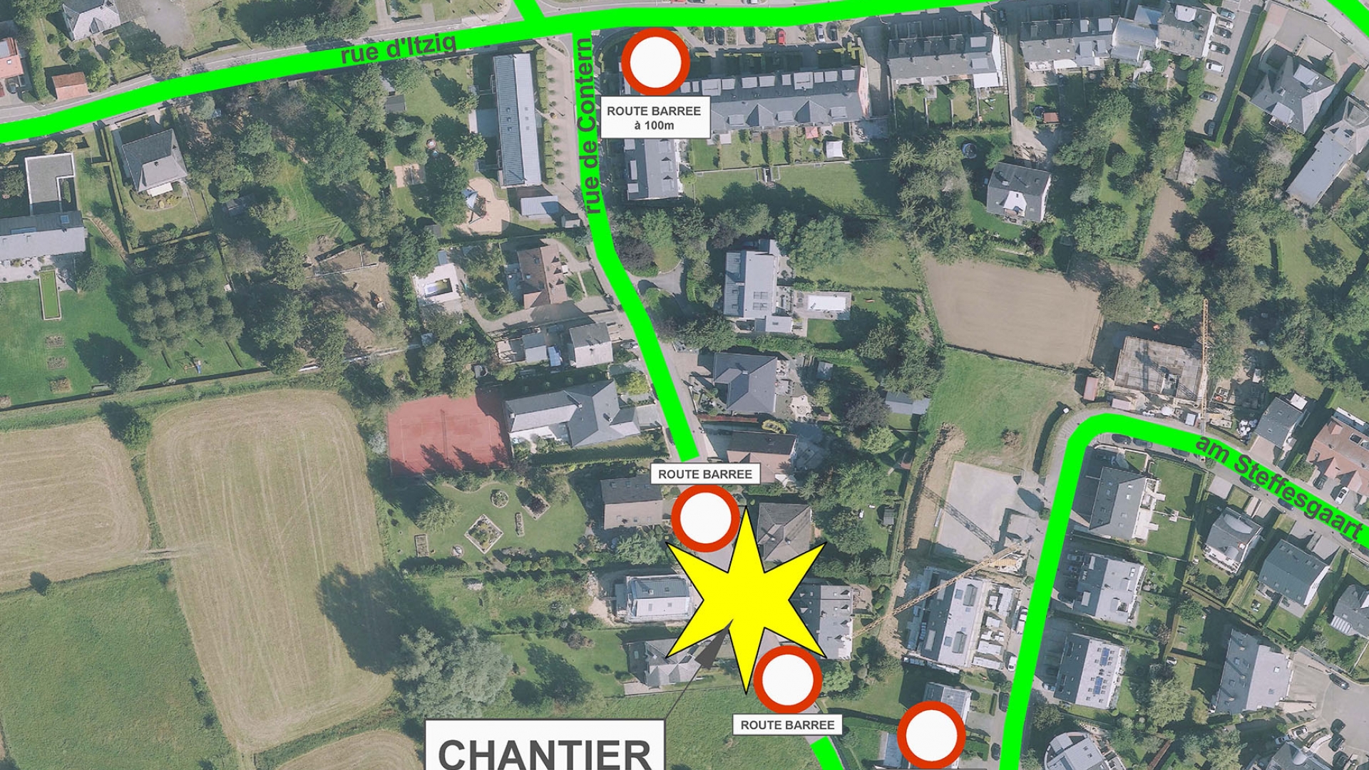 Route Barrée - rue de Contern