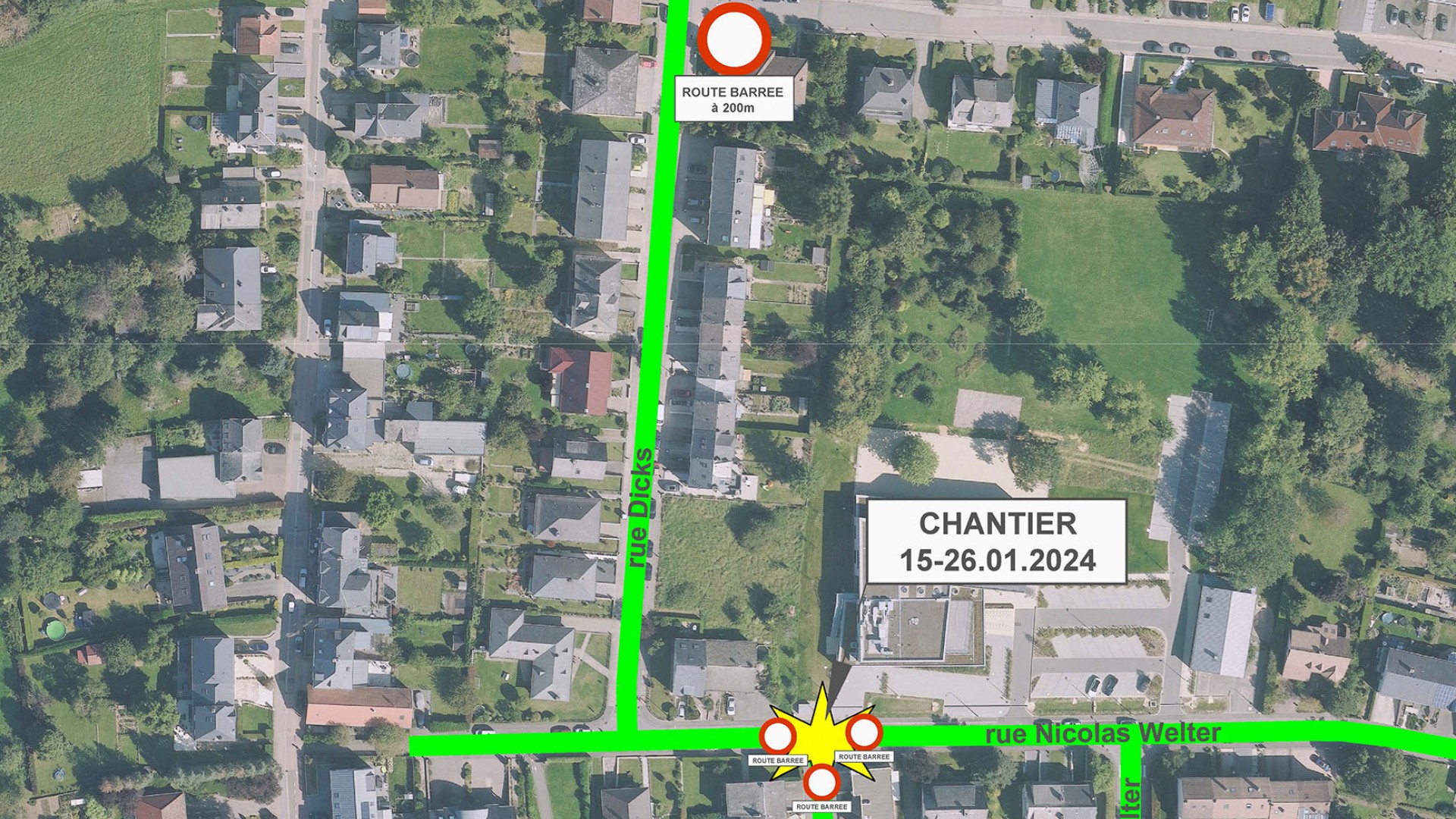 Route Barrée - rue Nicolas Welter