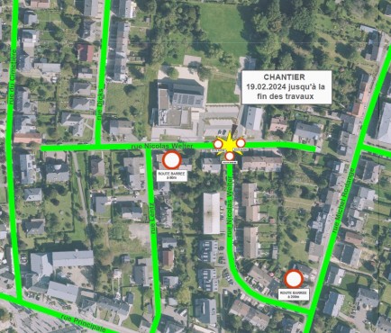 Route barrée - rue Nicolas Welter 