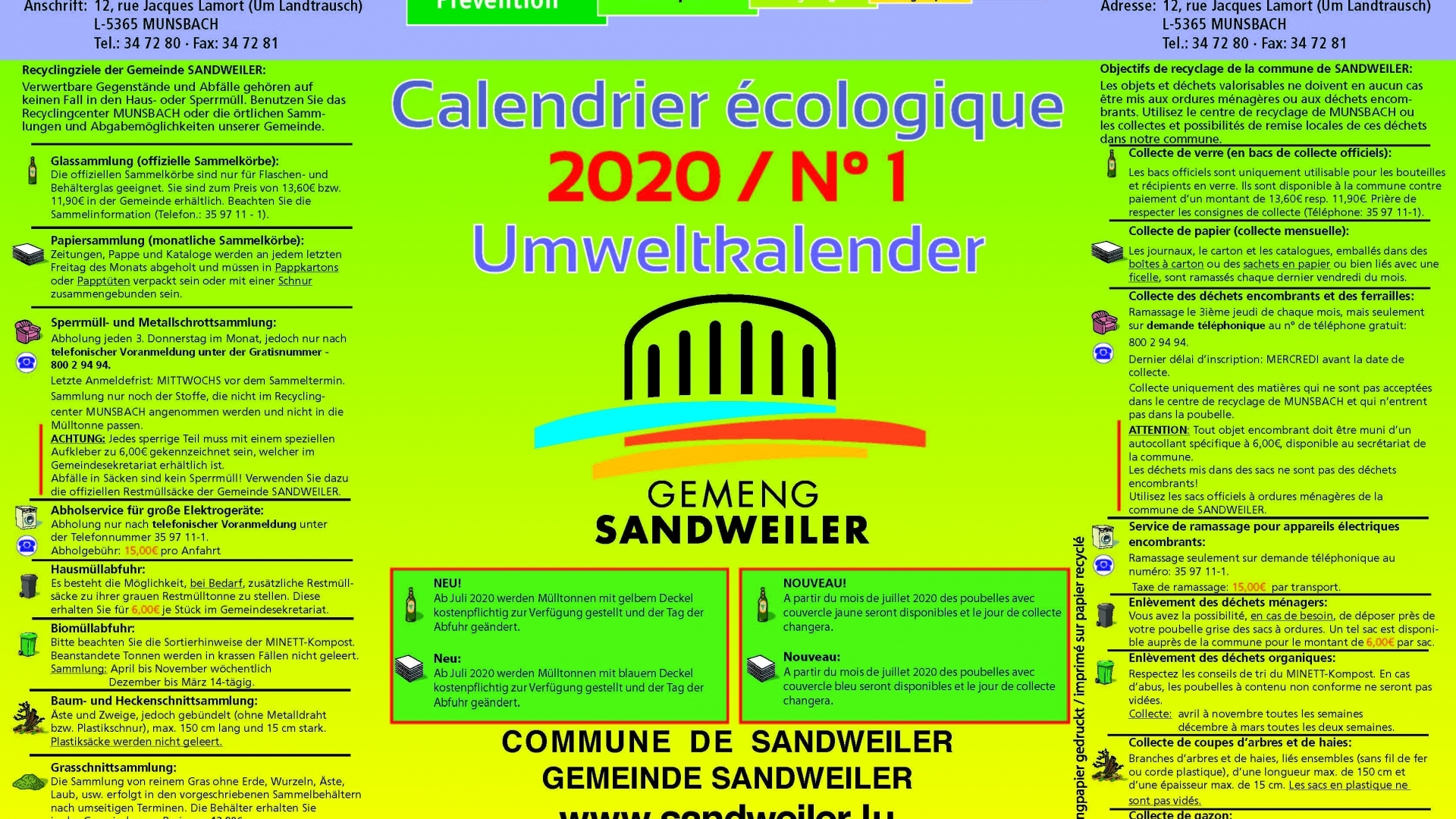 Abfallkalender Sandweiler 2020-S1 Page 1