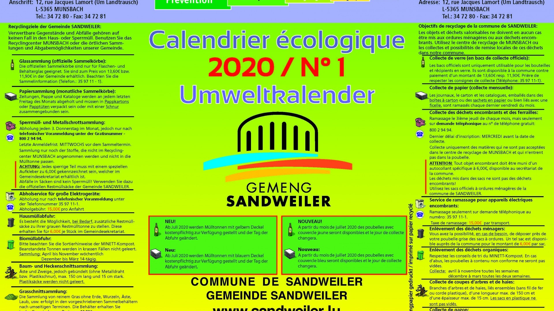 Abfallkalender Sandweiler 2020-S1 Page 1