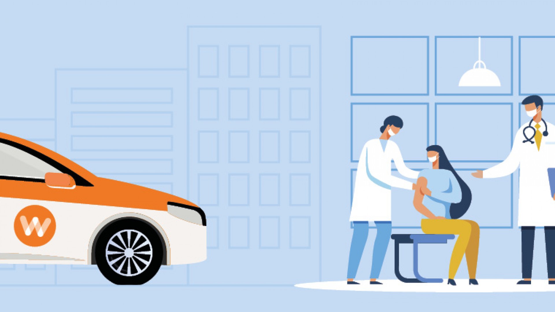 Service taxi centre de vaccination