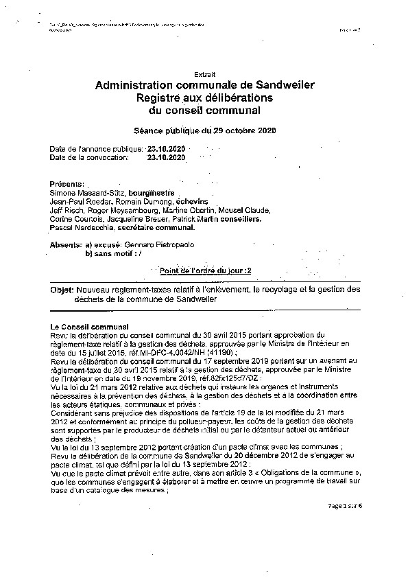 210211 Règlement-taxes - Enlèvement, recyclage et gestion des déchets