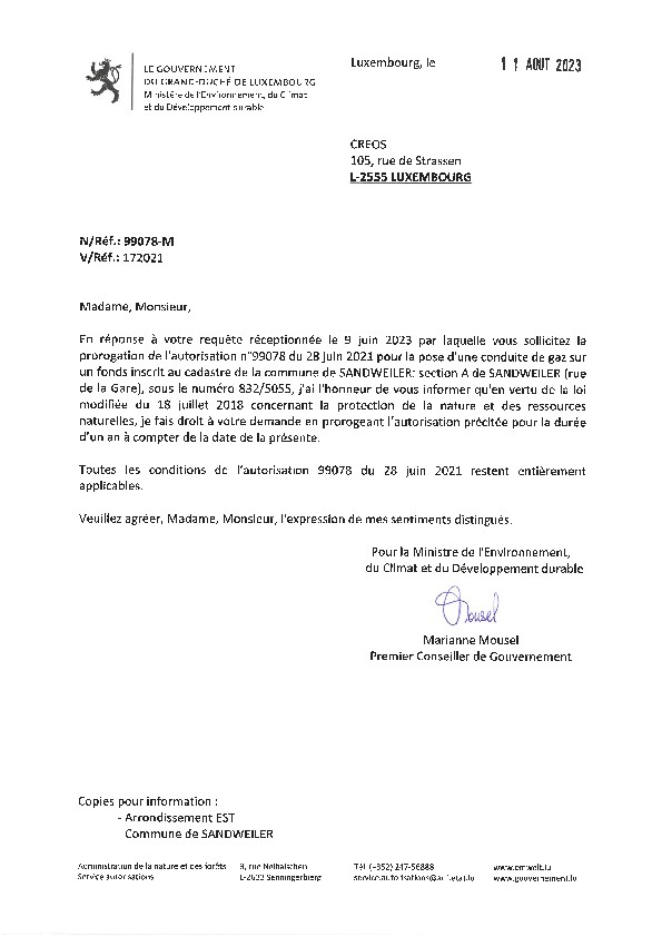 99078-M - CREOS rue de la Gare - Sandweiler Gare